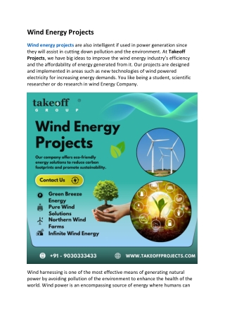 Wind Energy Projects