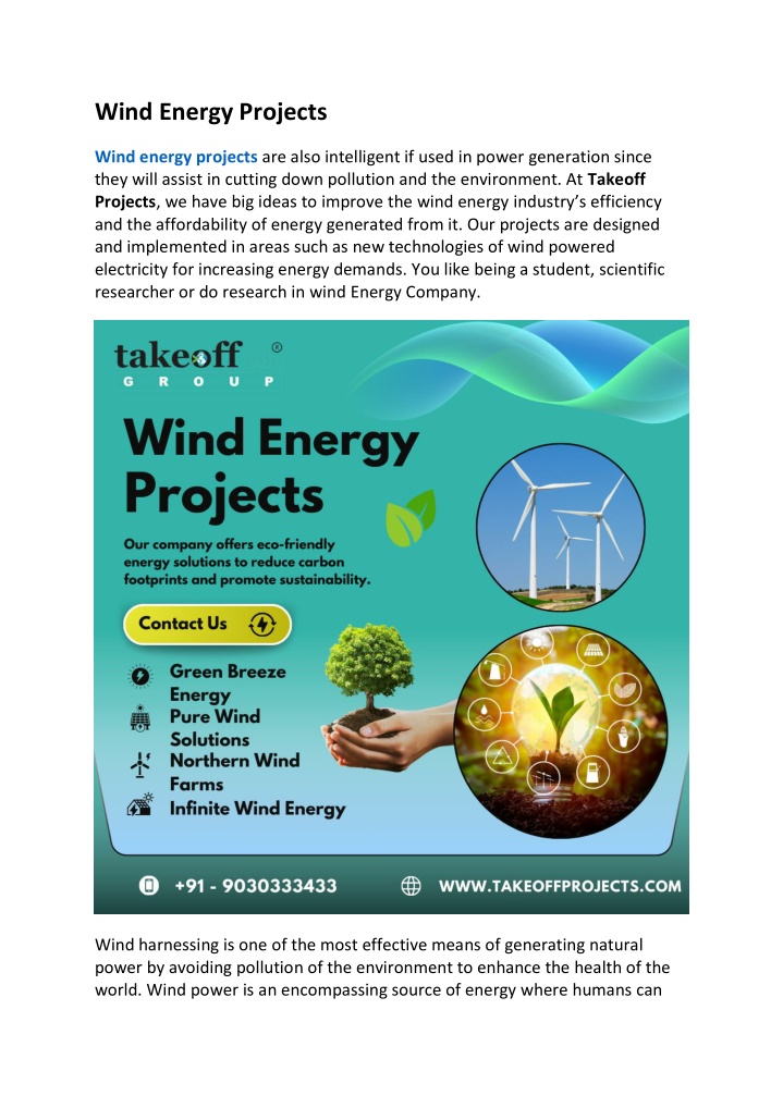 wind energy projects