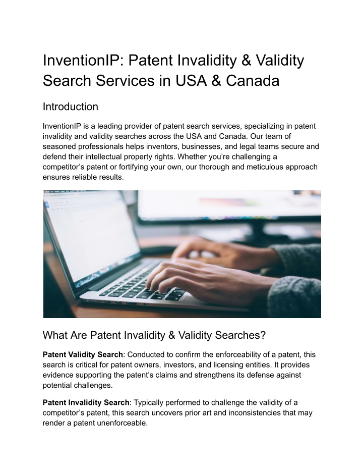 inventionip patent invalidity validity search