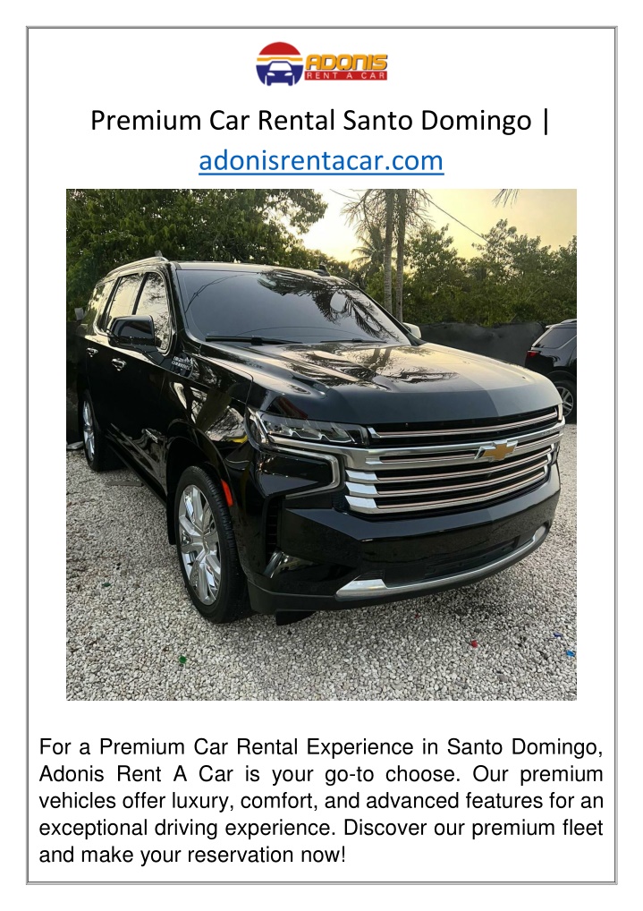 premium car rental santo domingo adonisrentacar