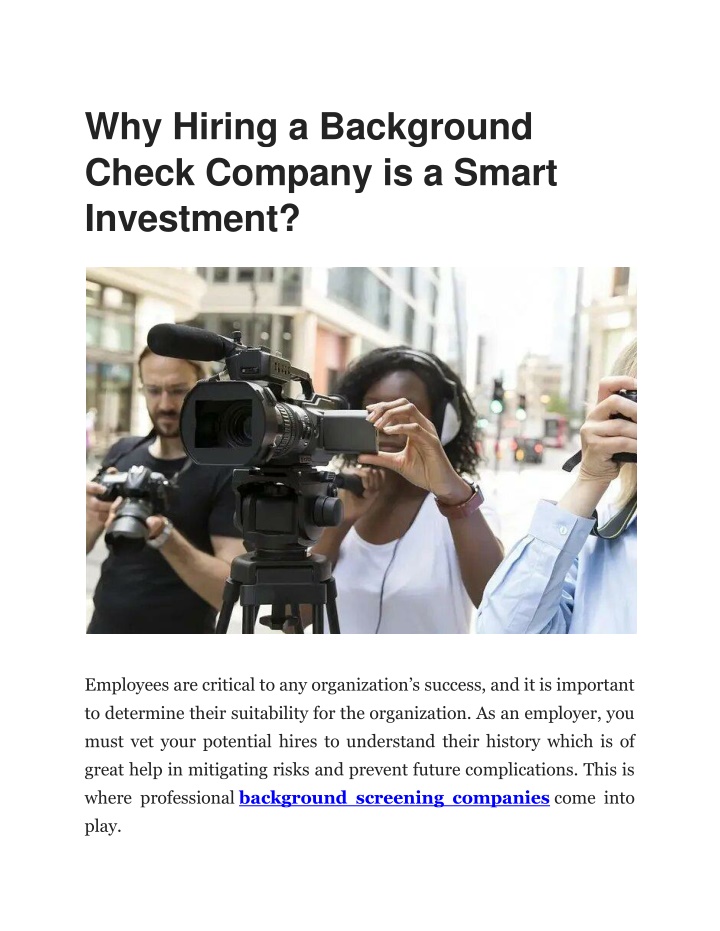 why hiring a background check company is a smart