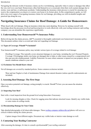 Navigating Insurance Claims for Roof Damage: A Guide for Homeowners
