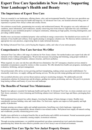 expert tree care specialists in new jersey