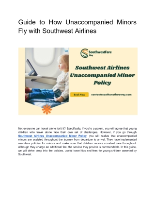 guide to how unaccompanied minors fly with