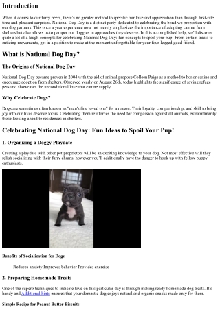 Enjoying National Dog Day? Here are some fun ideas to spoil your dog!