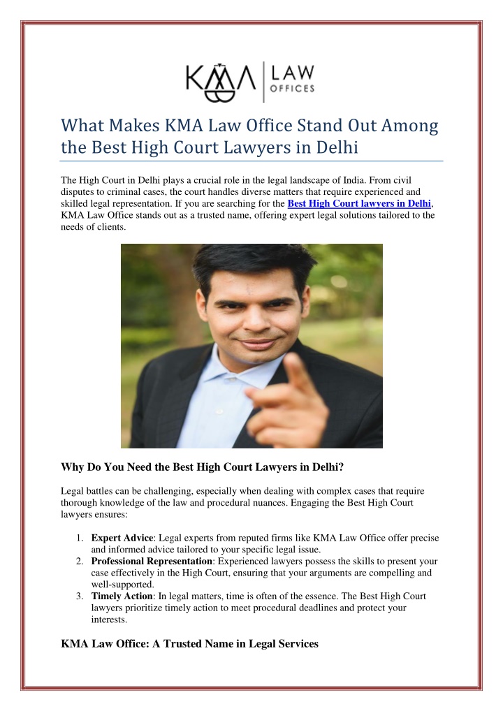 what makes kma law office stand out among