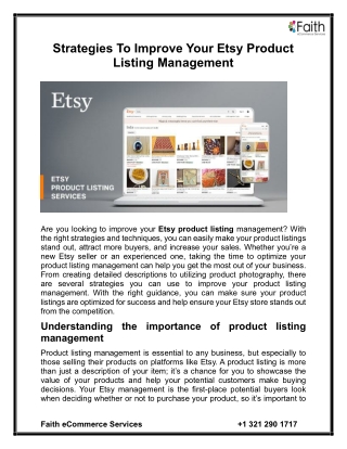 strategies to improve your etsy product listing