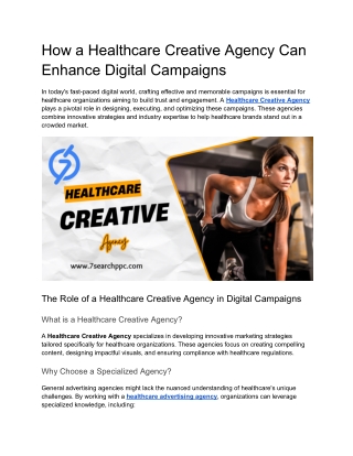 How a Healthcare Creative Agency Can Enhance Digital Campaigns