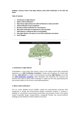 building a greener future how agile advisors