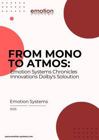 From Mono to Atmos Emotion Systems Chronicles Innovations Dolby's Soloution
