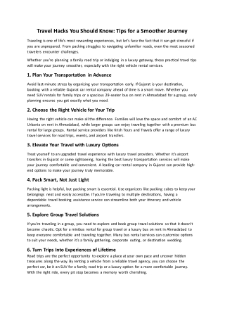 travel hacks you should know tips for a smoother