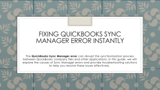 QuickBooks Sync Manager Error Troubleshooting Guide for Beginners