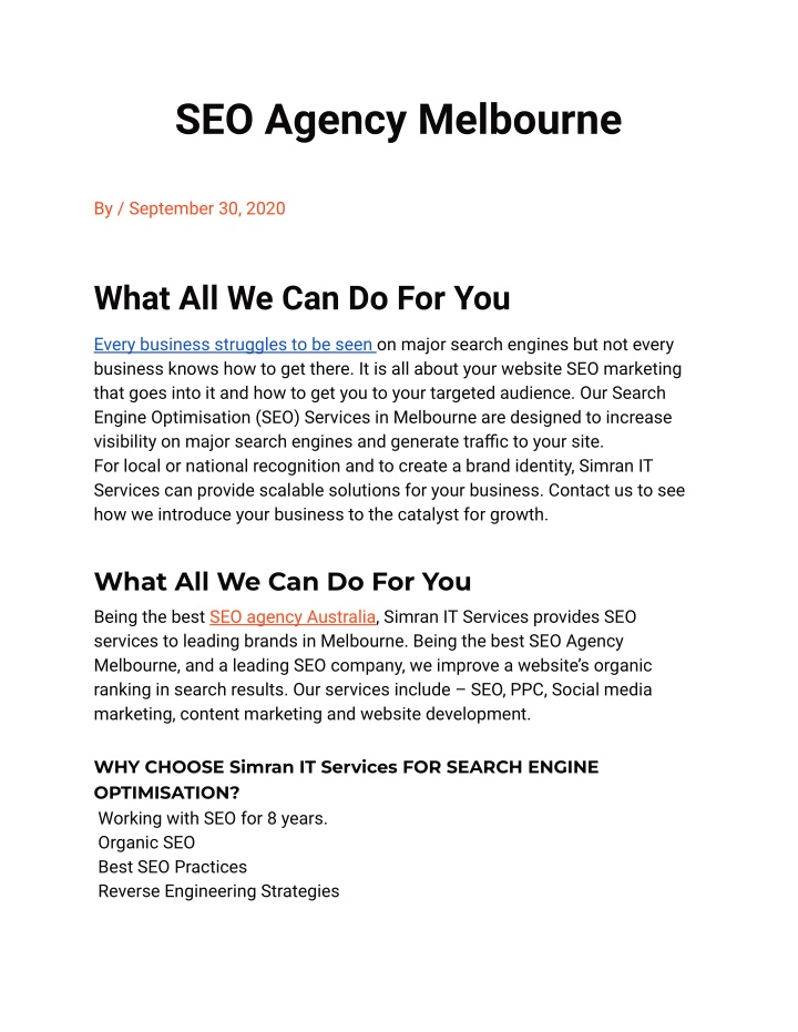 seo agency melbourne