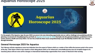 aquarius horoscope 2025