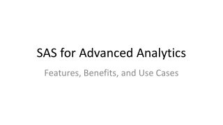 SAS for Advanced Business Analytics