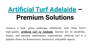 Artificial Turf Adelaide – Premium Solutions