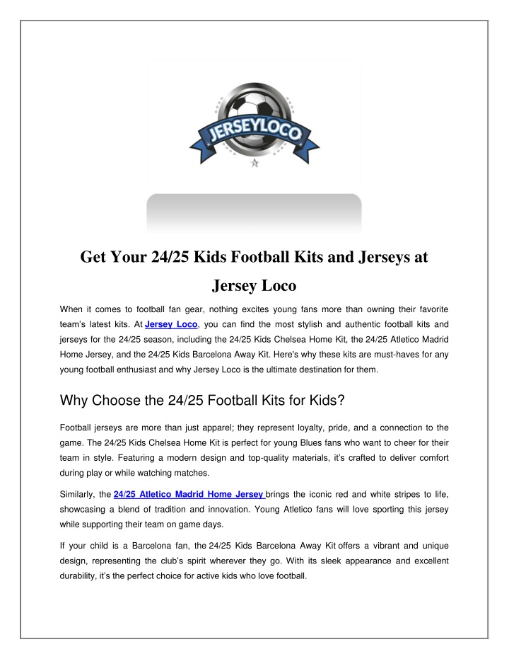 get your 24 25 kids football kits and jerseys at