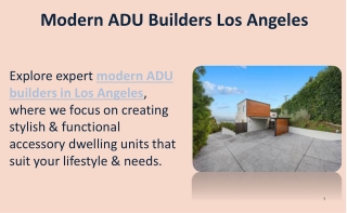 Modern ADU Builders Los Angeles