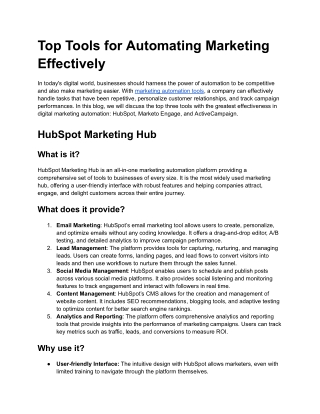 top tools for automating marketing effectively