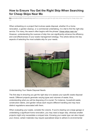how to ensure you get the right skip when