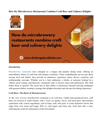 How Do Microbrewery Restaurants Combine Craft Beer and Culinary Delights (1)