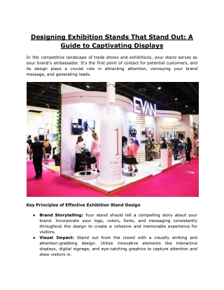Designing Exhibition Stands That Stand Out_ A Guide to Captivating Displays
