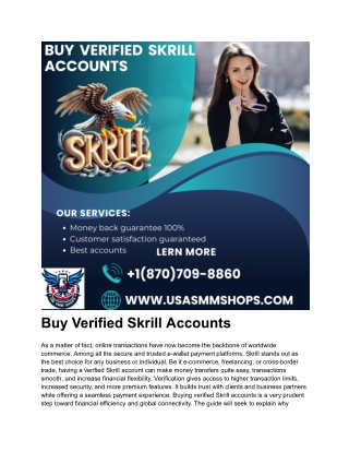 7 Benefits of Buying Verified Skrill Accounts in 2025