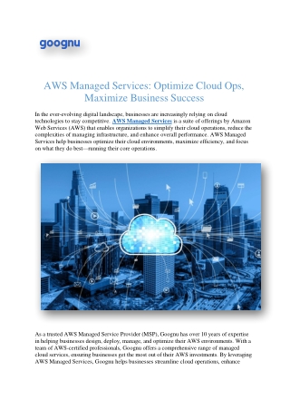 aws managed services optimize cloud ops maximize