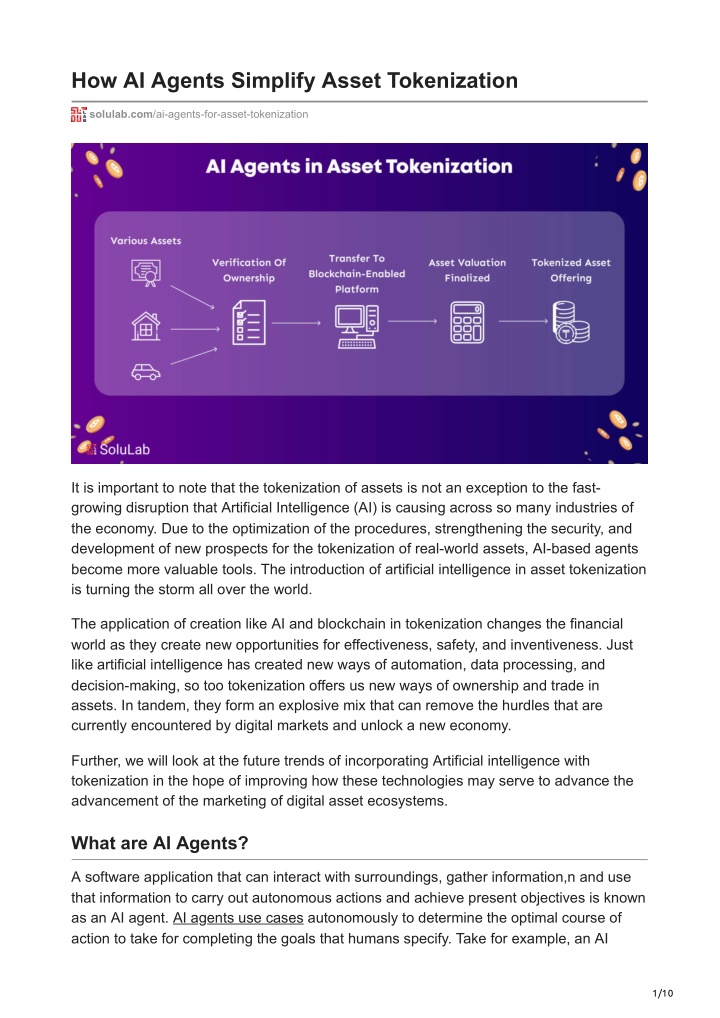 how ai agents simplify asset tokenization