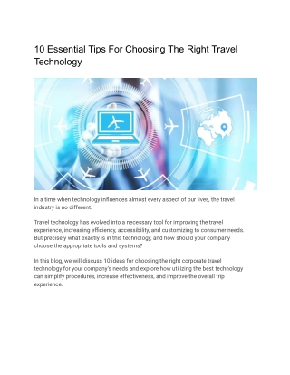 10 Essential Tips For Choosing The Right Travel Technology