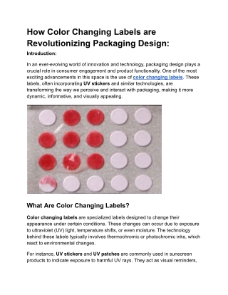 How Color Changing Labels are Revolutionizing Packaging Design