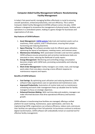 computer aided facility management software