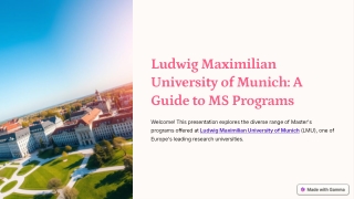 ludwig maximilian university of munich a guide