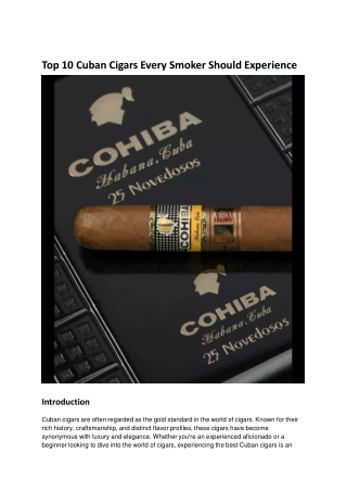 to p 1 0 c u ban cig a r s e ver y s moke