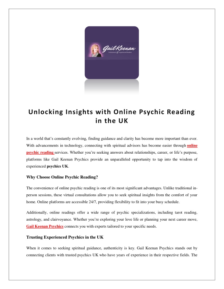 unlocking insights with online psychic reading