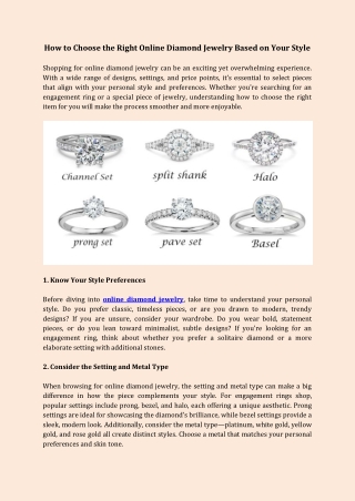 How to Choose the Right Online Diamond Jewelry Based on Your Style