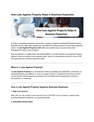 How Loan Against Property Helps in Business Expansion