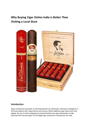 why buying cigar online india is better than