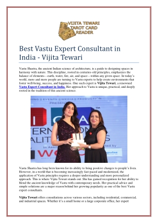 Best Vastu Expert Consultant in India - Vijita Tewari