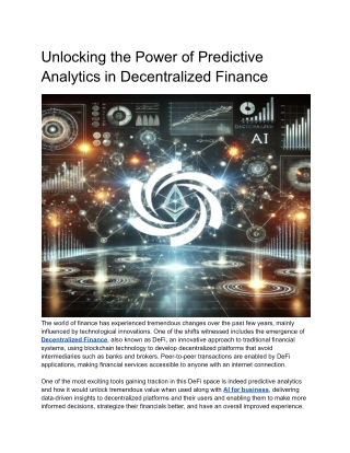 Unlocking the Power of Predictive Analytics in Decentralized Finance (1)