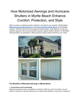 How Motorized Awnings and Hurricane Shutters in Myrtle Beach Enhance Comfort, Protection, and Style (1)