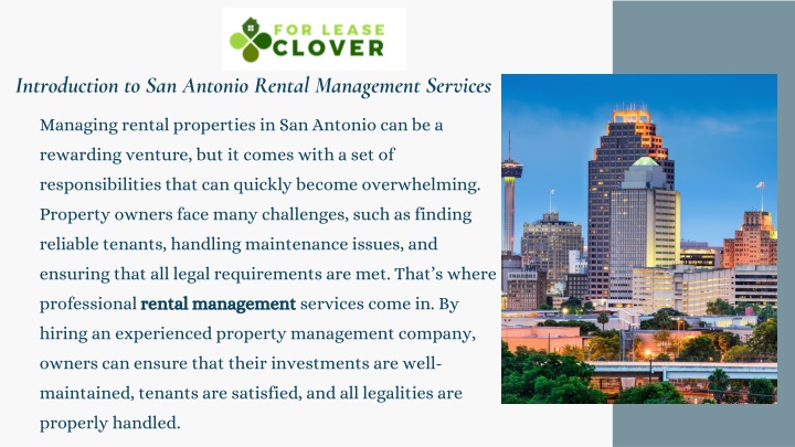 introduction to san antonio rental management