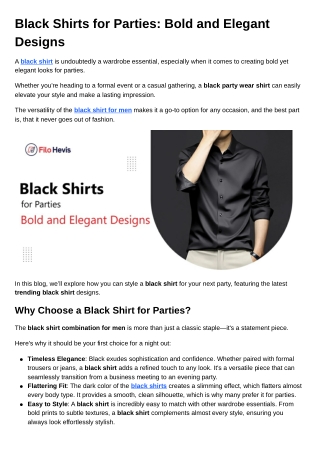 Black Shirts for Parties Bold and Elegant Designs