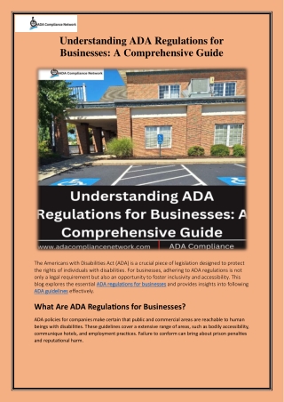 Understanding ADA Regulations for Businesses - A Comprehensive Guide