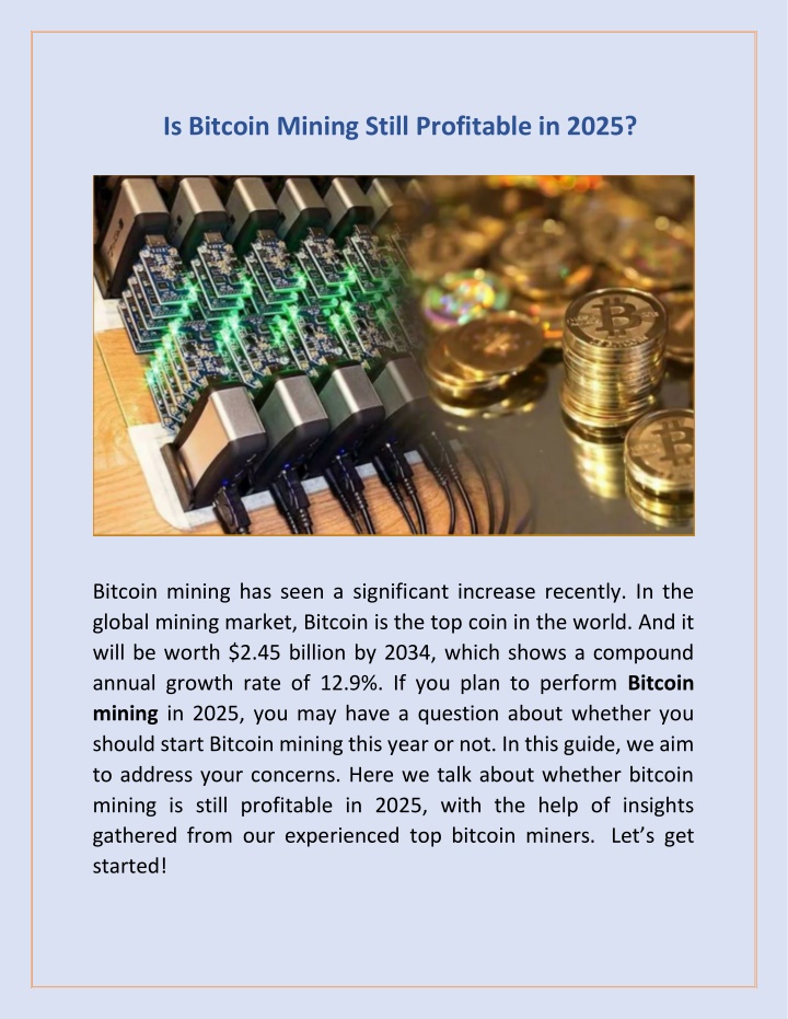 is bitcoin mining still profitable in 2025