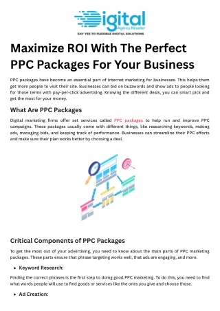 Maximize ROI With The Perfect PPC Packages For Your Business