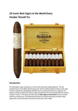 10 iconic best cigars in the world every smoker