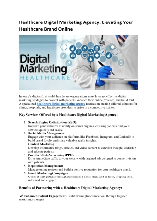 Healthcare Digital Marketing Agency