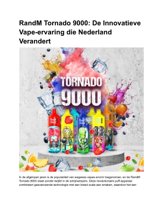 randm tornado 9000 de innovatieve vape ervaring