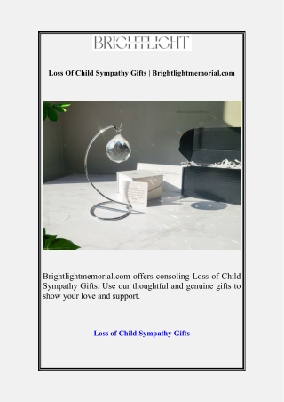 Loss Of Child Sympathy Gifts | Brightlightmemorial.com